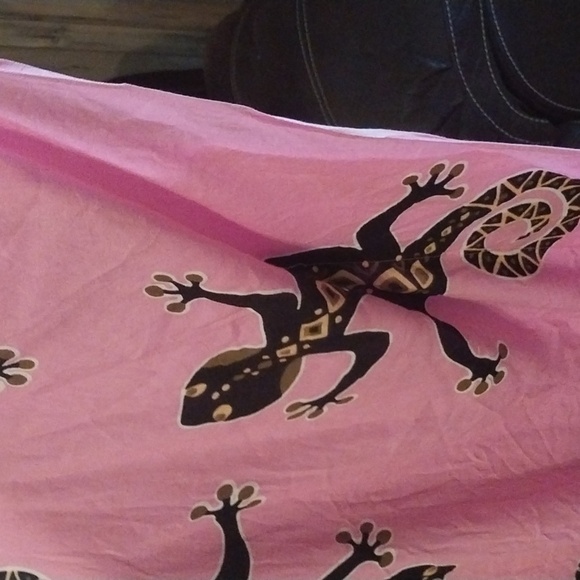 Pink Gecko Kaftan Midi Dress Cover up Top - Picture 3 of 8